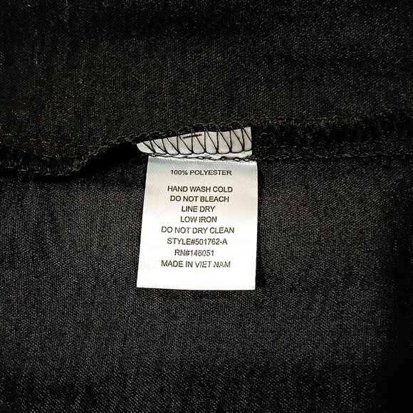 Monteau Los Angeles Black Cross Front Double-Breasted ShortSleeve Button Dress L - Picture 13 of 15